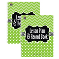 Teacher Created Resources Lime Chevrons and Dots Lesson Plan & Record Book, PK2 2384